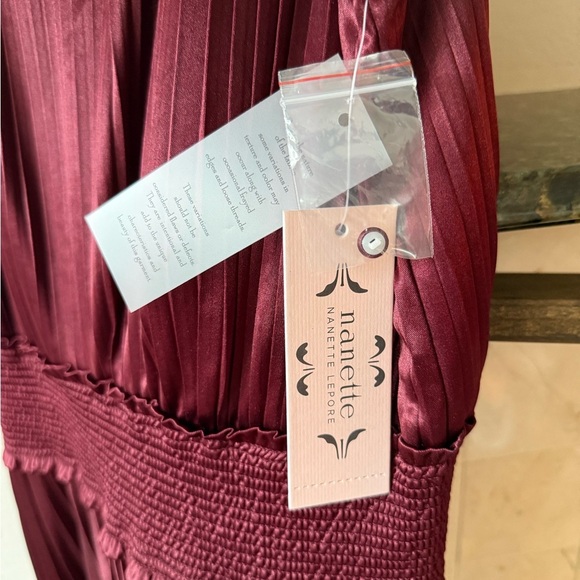 NWT NANETTE LEPORE
Pleated Sleeveless Blouson Midi Dress, MOROCCAN RED, 8 - Picture 3 of 8